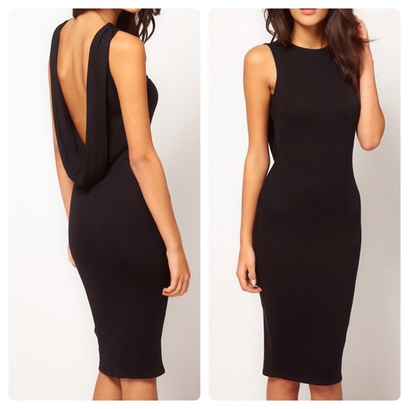 asos black backless dress